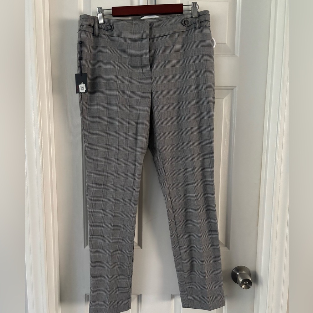Calvin Klein Women's Gray Checkered Trousers